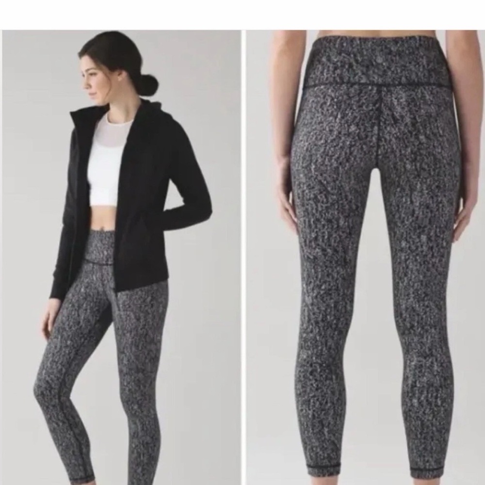 Lululemon High Times Pant Luon Suited Jacquard Black White size 4